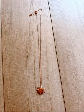 kate spade Gold Sunburst Pendant Necklace with Citrine Center
